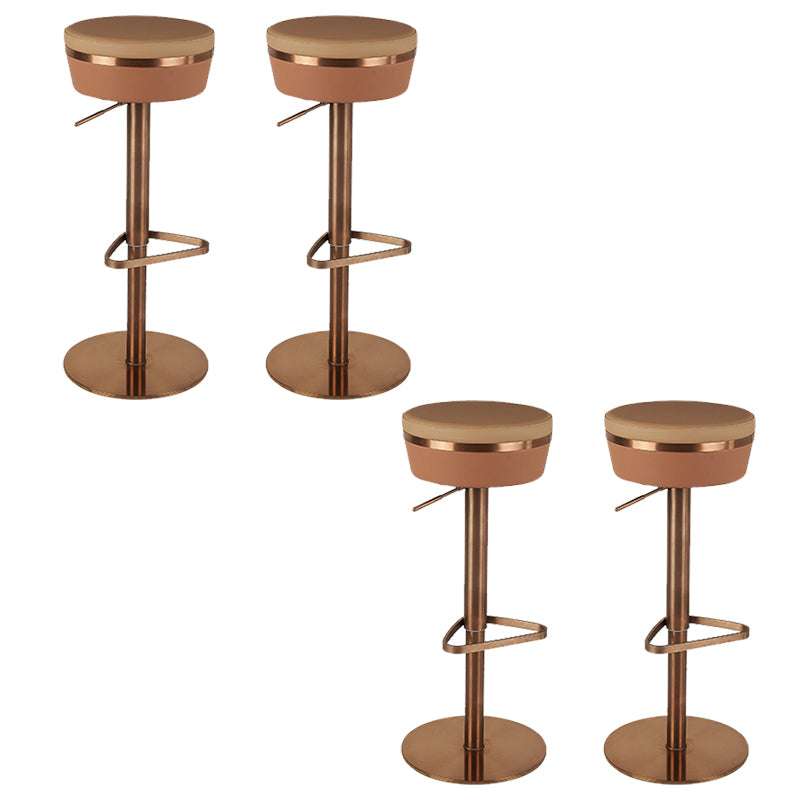 Modern Style Adjustable Armless Counter Stool with Leather Cushion