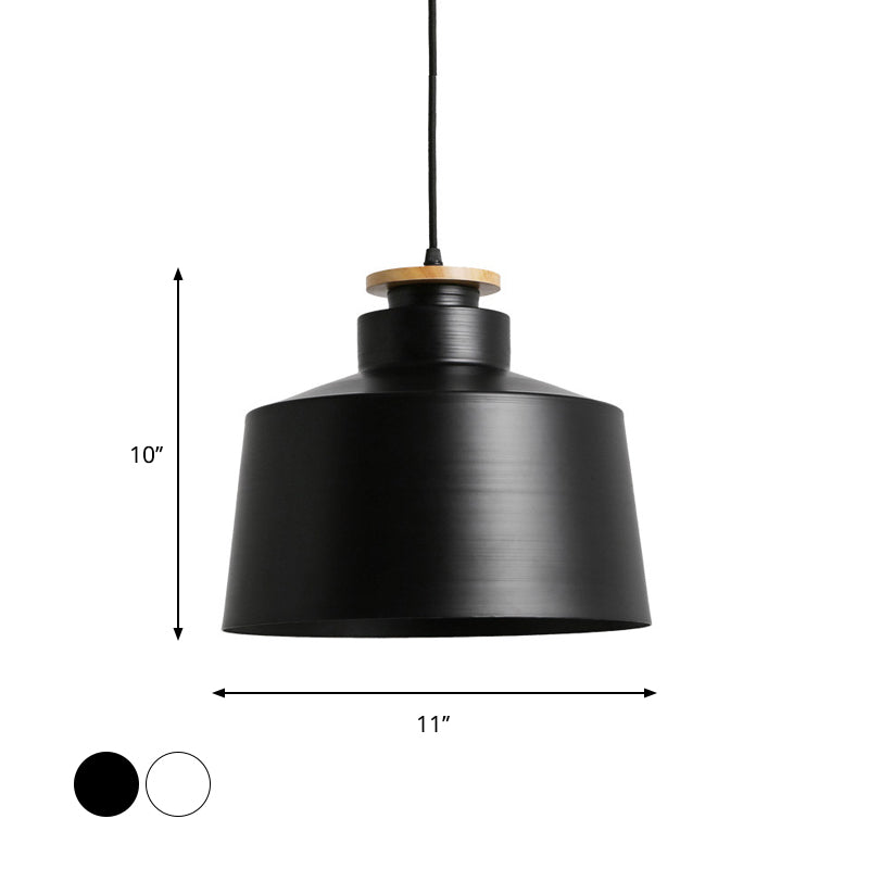 1 grange de tête / cylindre / pendentif effilé de style moderne de style noir / blanc finition en métal plafonnier plafond plafond avec cordon réglable
