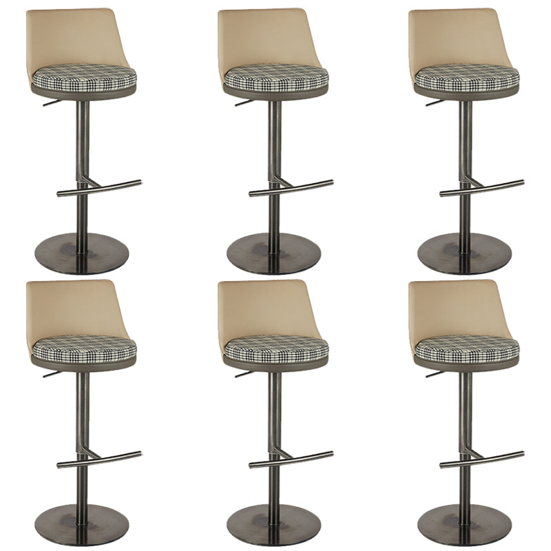 Modern Style Adjustable Armless Counter Stool with Leather Cushion