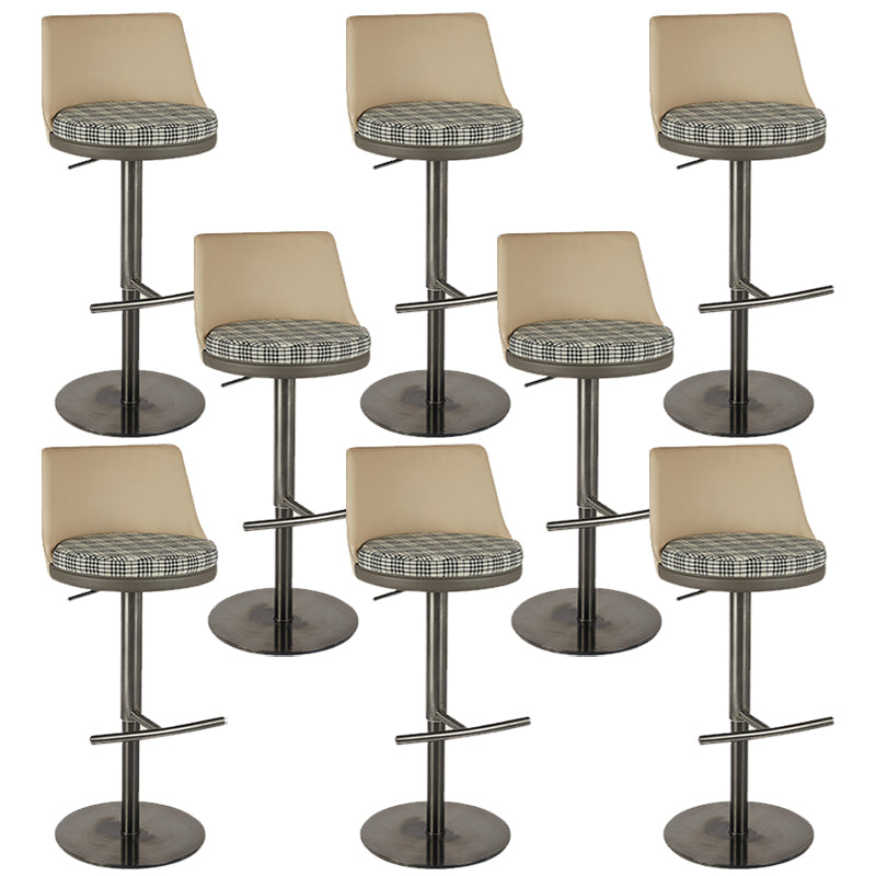 Modern Style Adjustable Armless Counter Stool with Leather Cushion