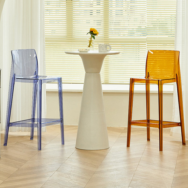 Nordic Style Acrylic Backrest Counter High Stool with 4 Legs
