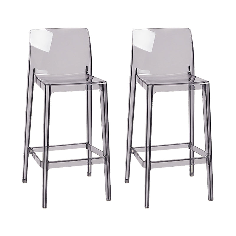 Nordic Style Acrylic Backrest Counter High Stool with 4 Legs