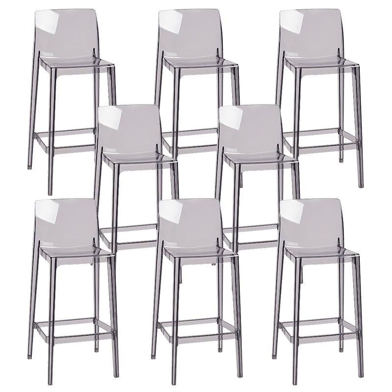 Nordic Style Acrylic Backrest Counter High Stool with 4 Legs
