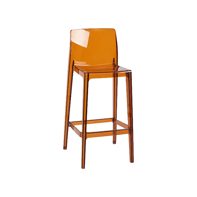 Nordic Style Acrylic Backrest Counter High Stool with 4 Legs