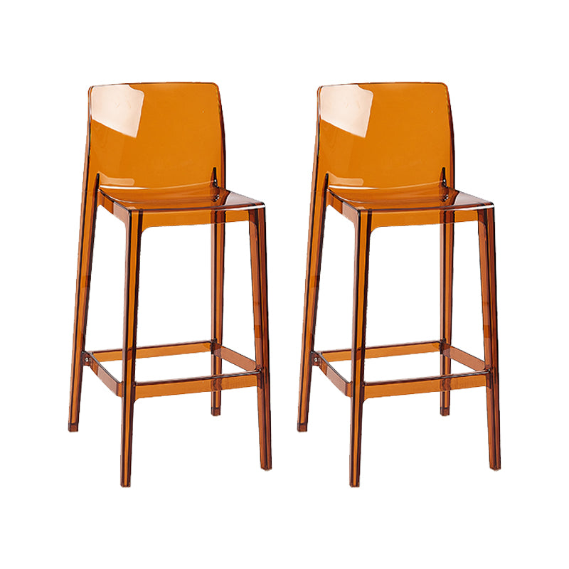 Nordic Style Acrylic Backrest Counter High Stool with 4 Legs