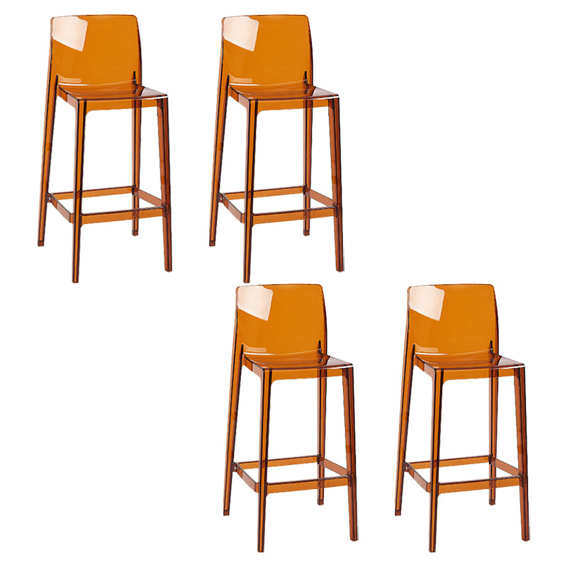 Nordic Style Acrylic Backrest Counter High Stool with 4 Legs