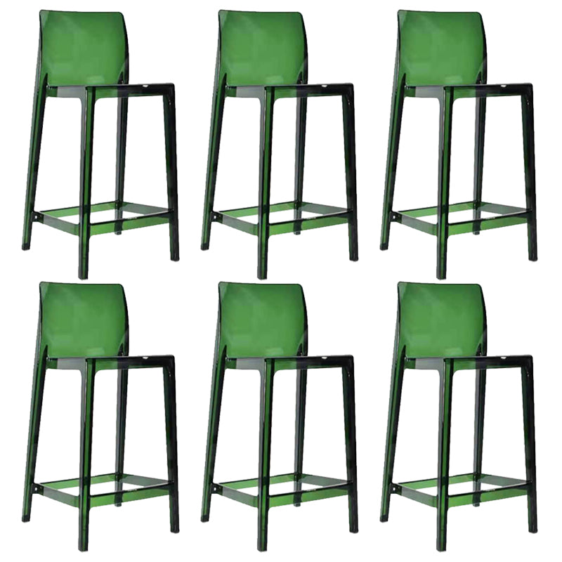 Nordic Style Acrylic Backrest Counter High Stool with 4 Legs