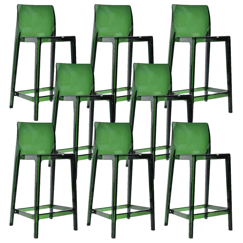 Nordic Style Acrylic Backrest Counter High Stool with 4 Legs