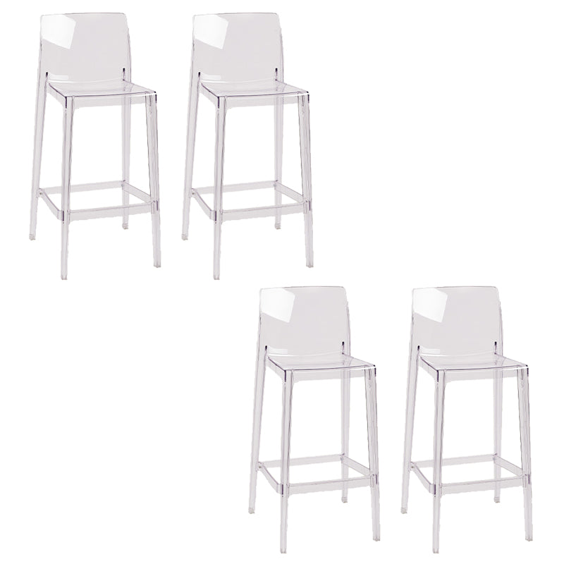 Nordic Style Acrylic Backrest Counter High Stool with 4 Legs