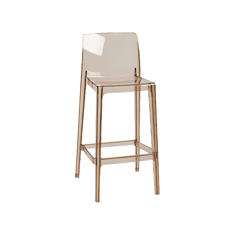 Nordic Style Acrylic Backrest Counter High Stool with 4 Legs