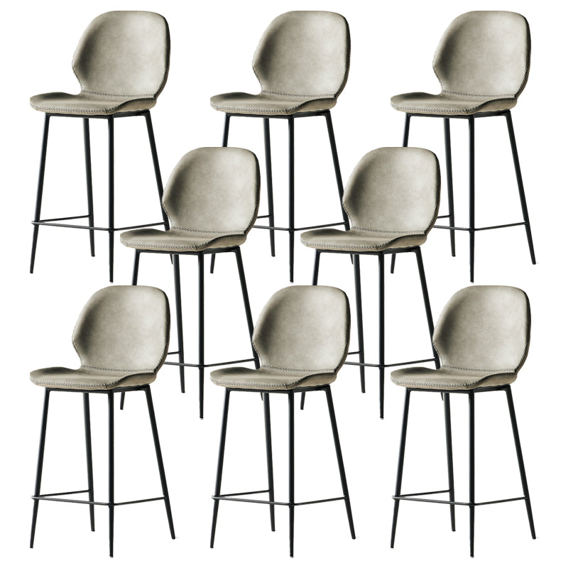 Modern Style Backrest Counter High Stool with Leather Cushion