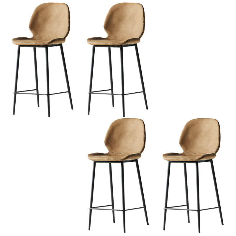 Modern Style Backrest Counter High Stool with Leather Cushion