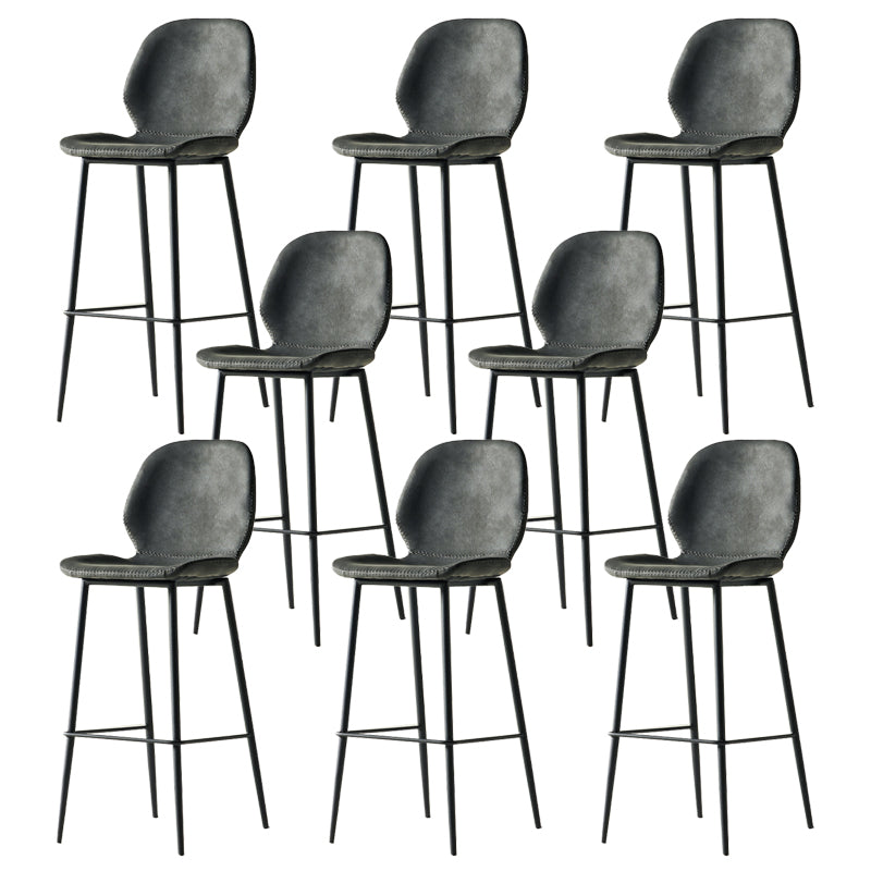 Modern Style Backrest Counter High Stool with Leather Cushion