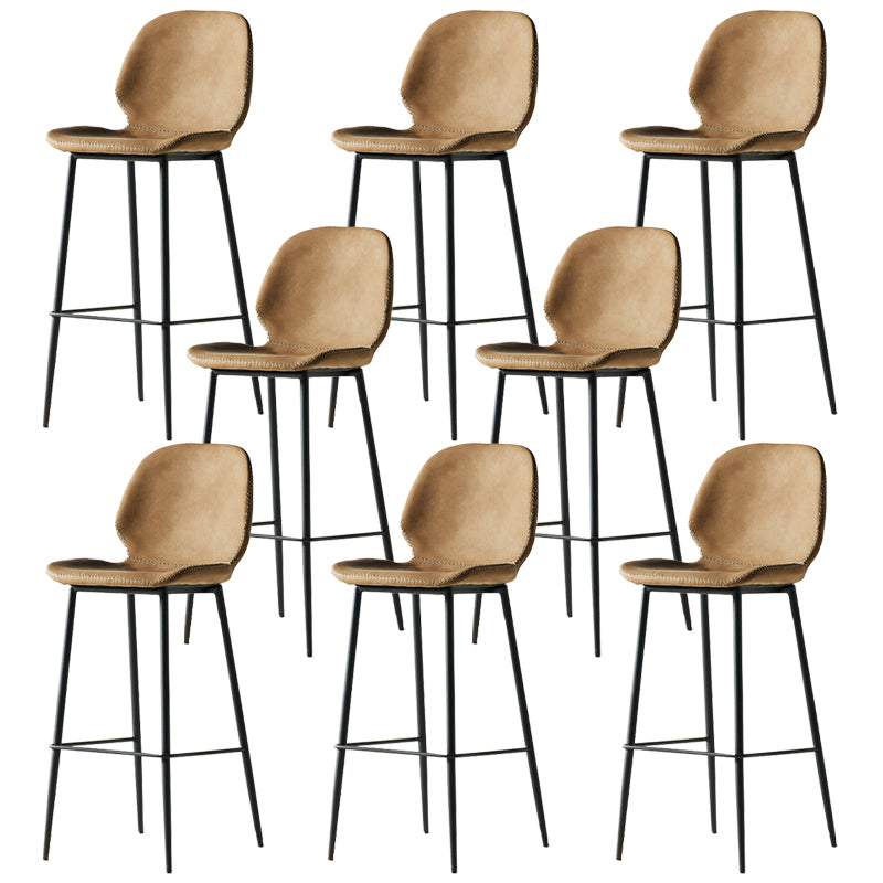 Modern Style Backrest Counter High Stool with Leather Cushion