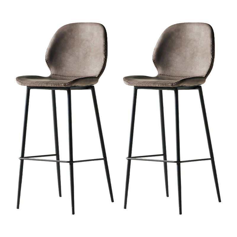 Modern Style Backrest Counter High Stool with Leather Cushion