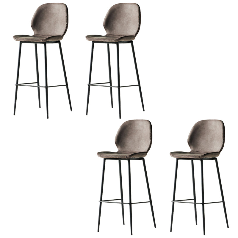 Modern Style Backrest Counter High Stool with Leather Cushion