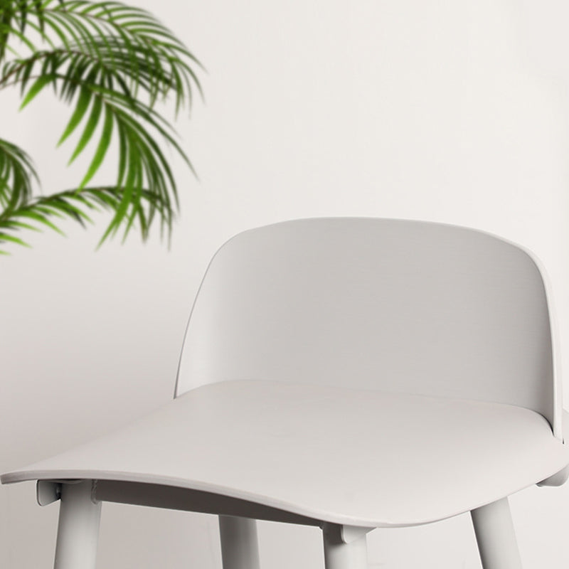 Contemporary Plastic Low Back Armless Bar Stools with Metal Base