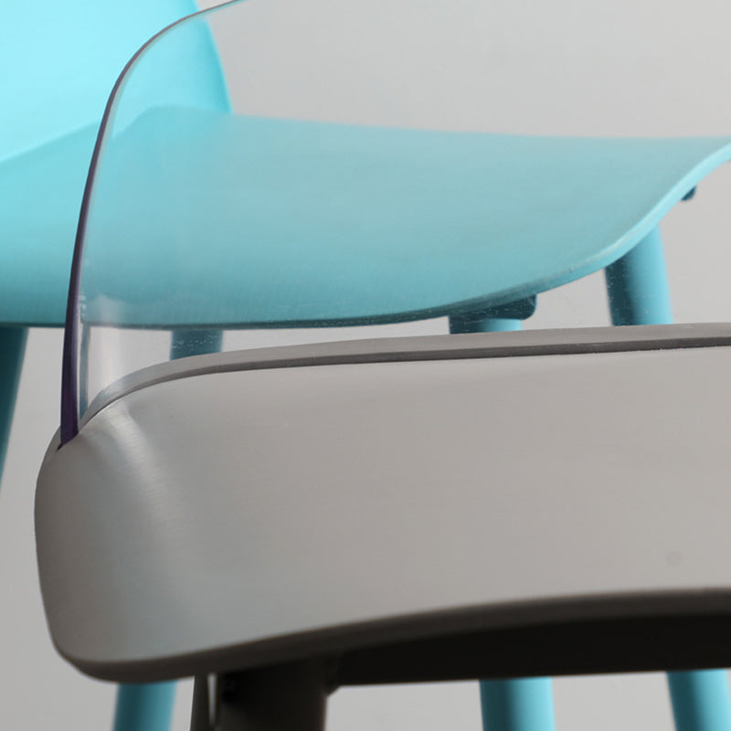 Contemporary Plastic Low Back Armless Bar Stools with Metal Base