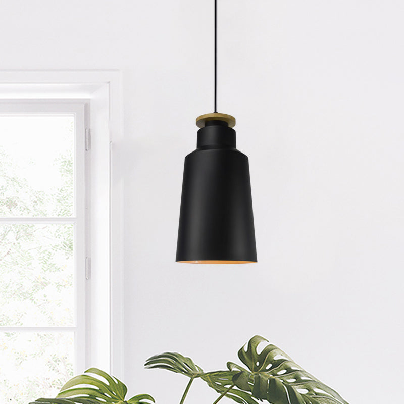 1 grange de tête / cylindre / pendentif effilé de style moderne de style noir / blanc finition en métal plafonnier plafond plafond avec cordon réglable