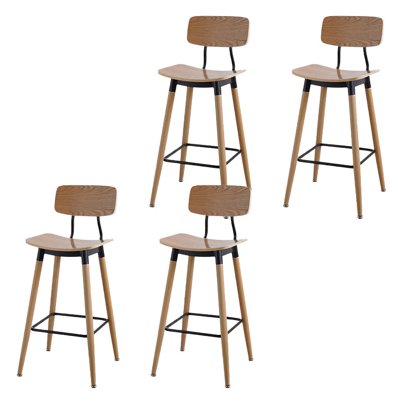 Contemporary Low Back Saddle Seat Bar Stools with Metal Base