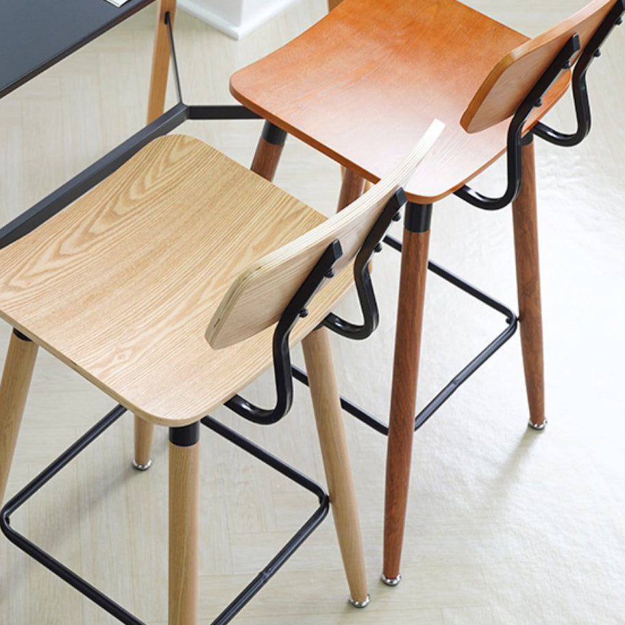 Contemporary Low Back Saddle Seat Bar Stools with Metal Base