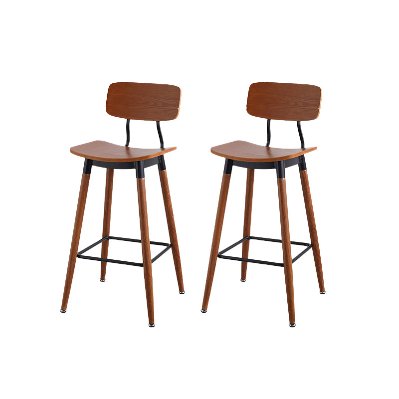 Contemporary Low Back Saddle Seat Bar Stools with Metal Base