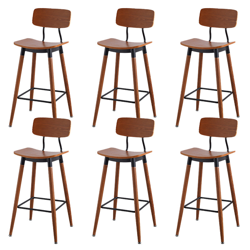 Contemporary Low Back Saddle Seat Bar Stools with Metal Base