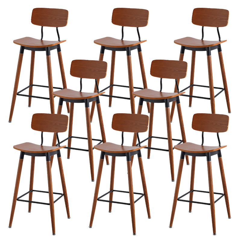 Contemporary Low Back Saddle Seat Bar Stools with Metal Base