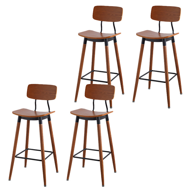 Contemporary Low Back Saddle Seat Bar Stools with Metal Base