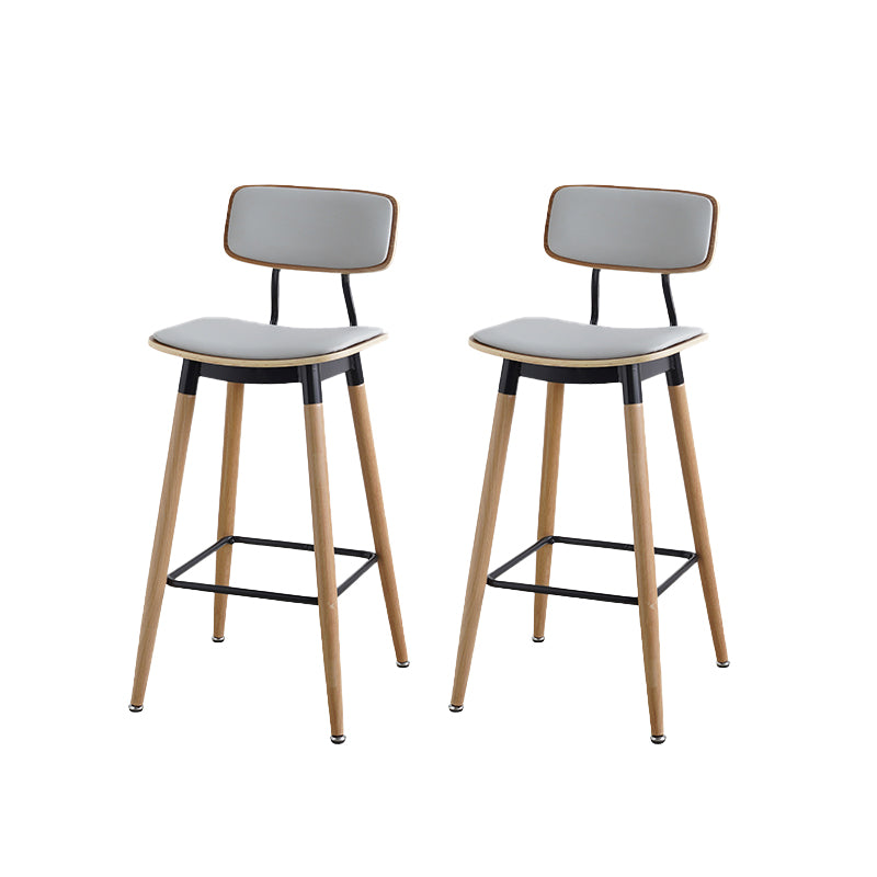 Contemporary Low Back Saddle Seat Bar Stools with Metal Base