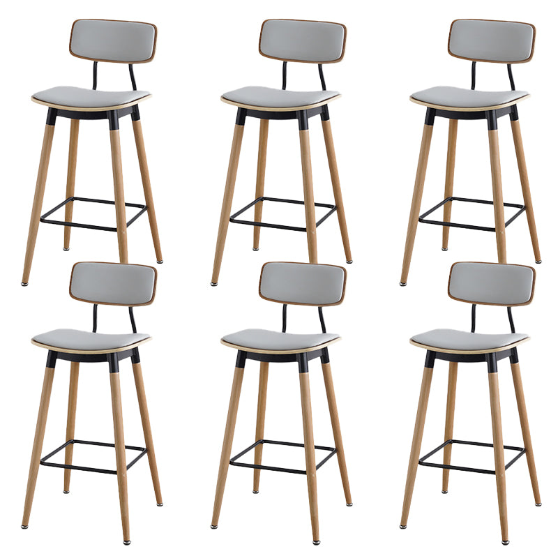 Contemporary Low Back Saddle Seat Bar Stools with Metal Base