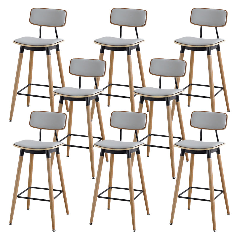Contemporary Low Back Saddle Seat Bar Stools with Metal Base