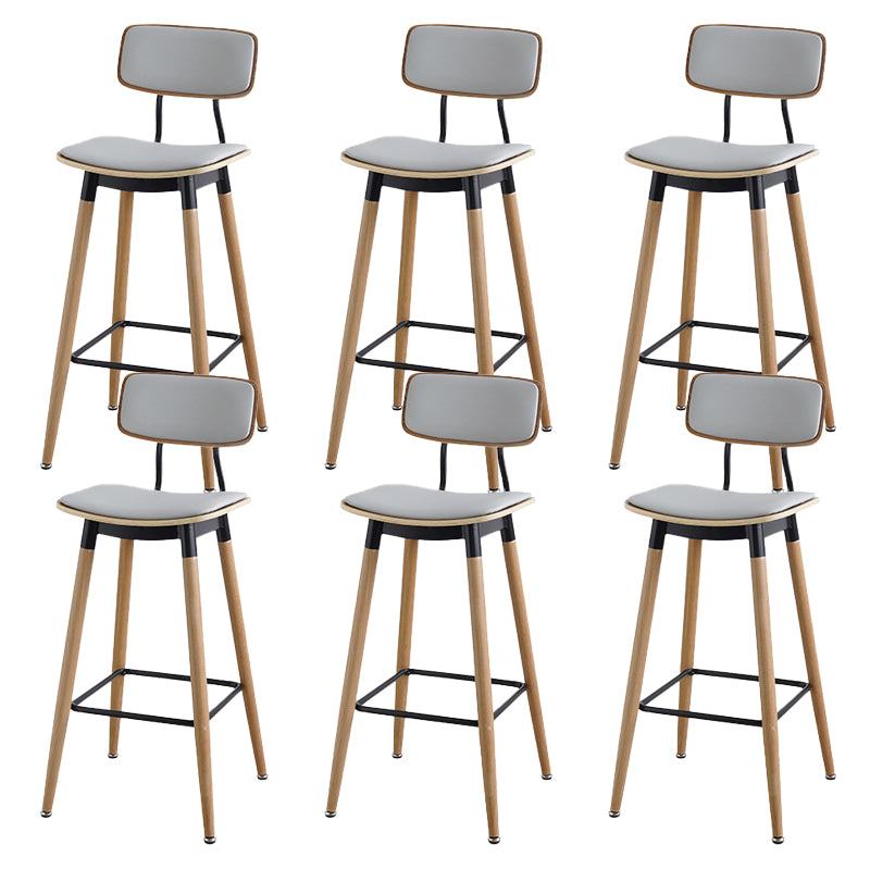 Contemporary Low Back Saddle Seat Bar Stools with Metal Base