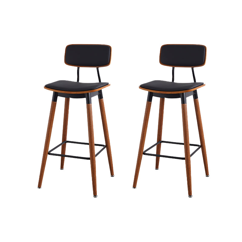 Contemporary Low Back Saddle Seat Bar Stools with Metal Base