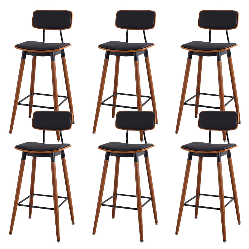 Contemporary Low Back Saddle Seat Bar Stools with Metal Base