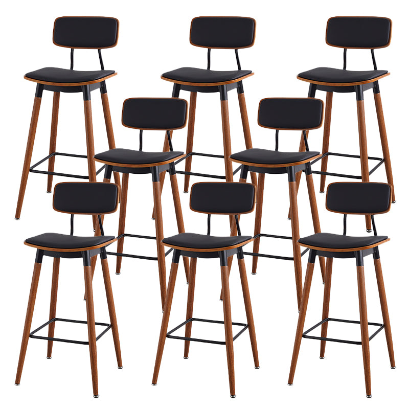 Contemporary Low Back Saddle Seat Bar Stools with Metal Base