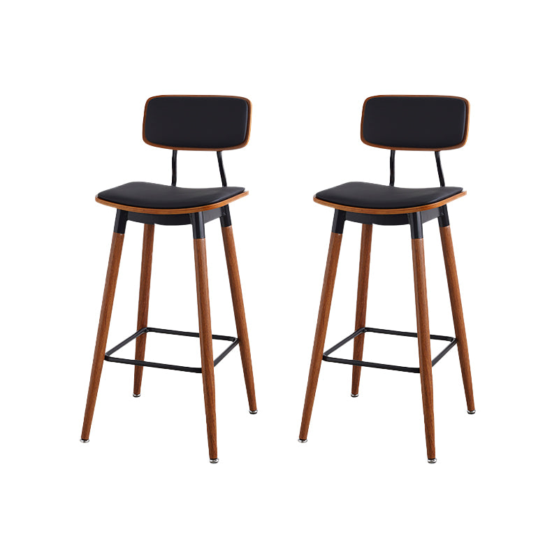 Contemporary Low Back Saddle Seat Bar Stools with Metal Base
