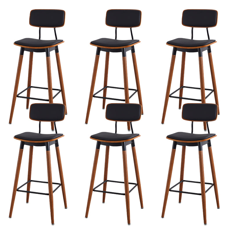 Contemporary Low Back Saddle Seat Bar Stools with Metal Base