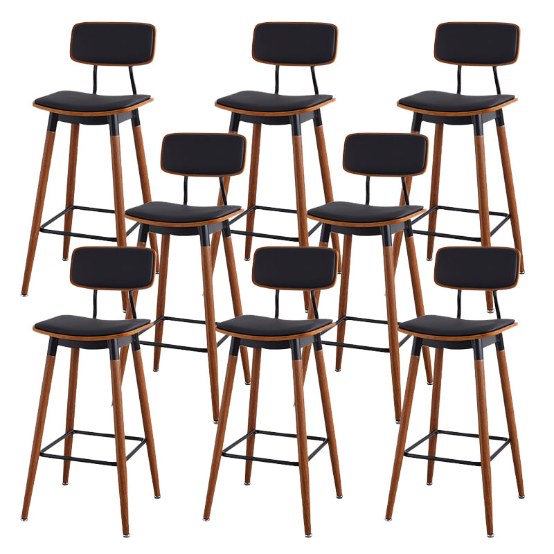 Contemporary Low Back Saddle Seat Bar Stools with Metal Base