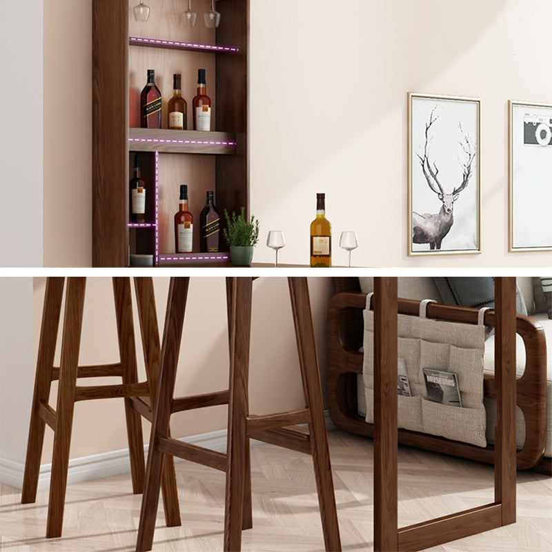 1/2/3 Pieces Folding Solid Wood Table Set for Living Room Counter Height Pub Set