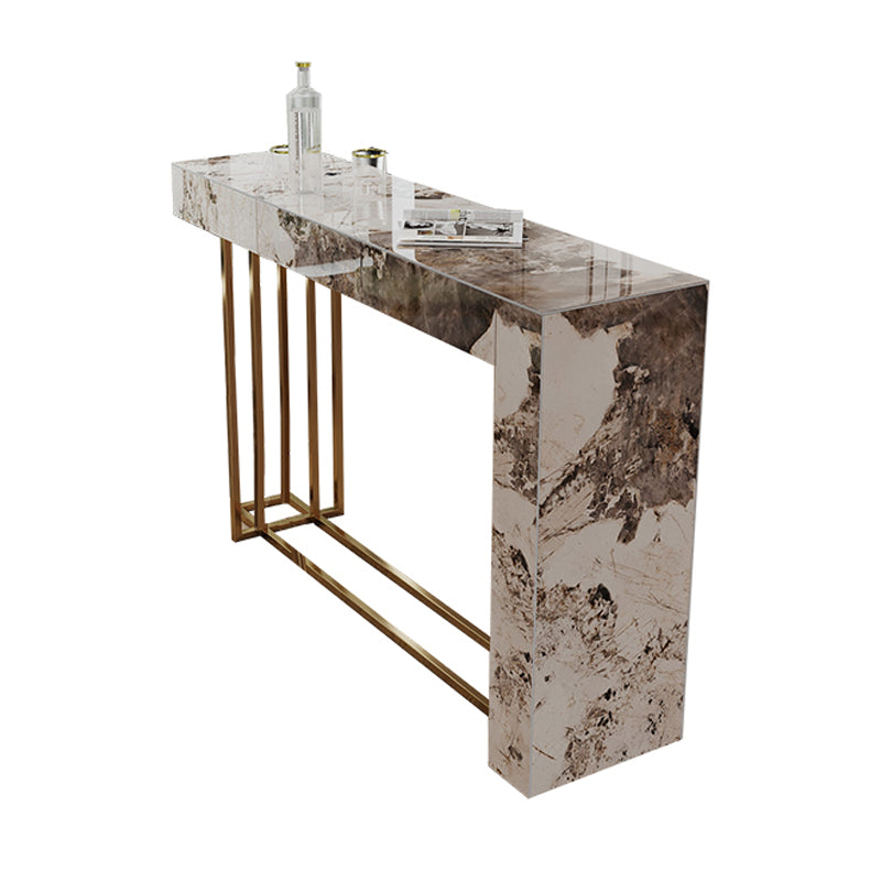 1/3 Pieces Glam Rectangle Sintered Stone Counter Table with High Stools