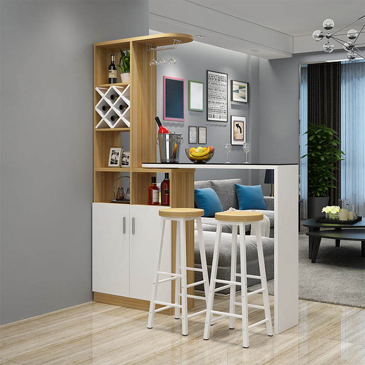 Wood Rectangular Contemporary Bar Stool and Table Set and 3 Pieces