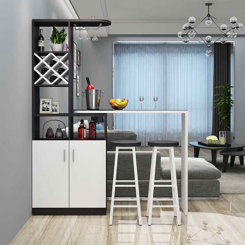 Wood Rectangular Contemporary Bar Stool and Table Set and 3 Pieces