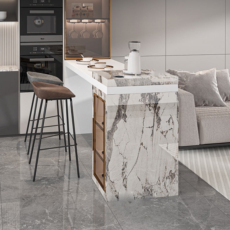 Modem & Contemporary Rectangle Stone Pub Bar Table for Living Room