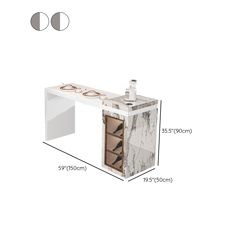 Modem & Contemporary Rectangle Stone Pub Bar Table for Living Room