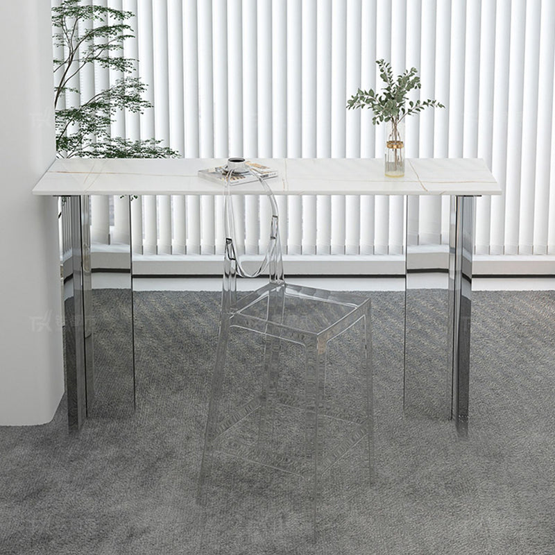 Modem & Contemporary Stone Rectangle Pub Bar Table for Living Room