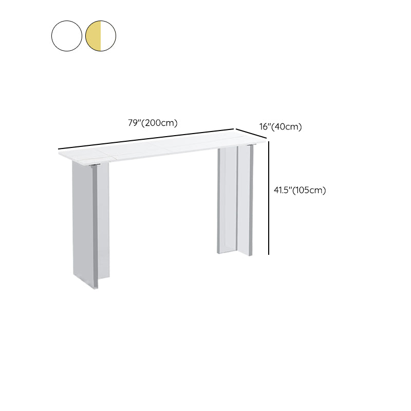 Modem & Contemporary Stone Rectangle Pub Bar Table for Living Room