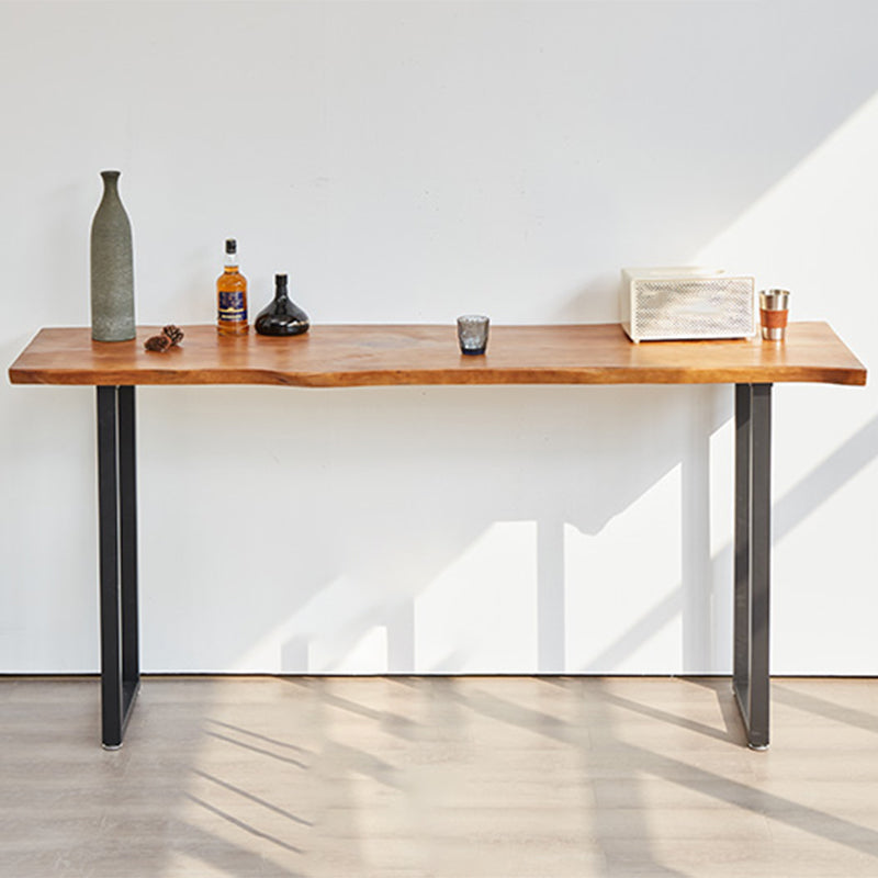 Rectangle Contemporary Solid Wood Bar Height Pub Table for Living Room