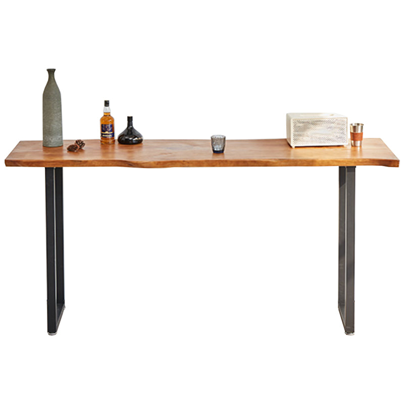 Rectangle Contemporary Solid Wood Bar Height Pub Table for Living Room