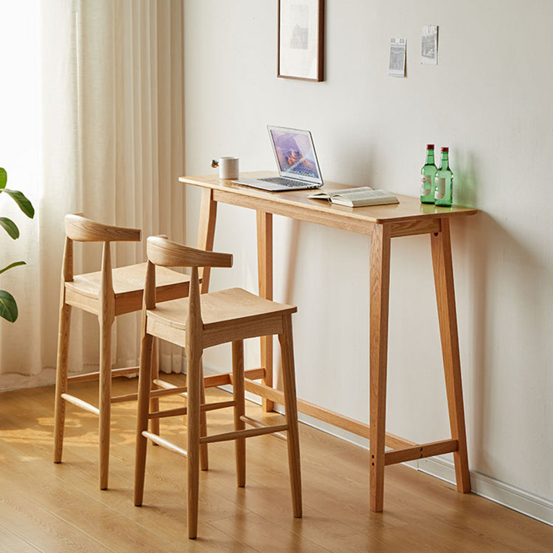 Contemporary Rectangle Solid Wood Bistro Bar Desk for Living Room
